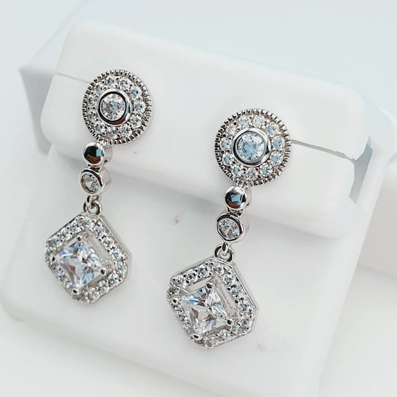 "925 Sterling Silver Cubic Zirconia Earrings, U19254851 - Picture 3 of 11